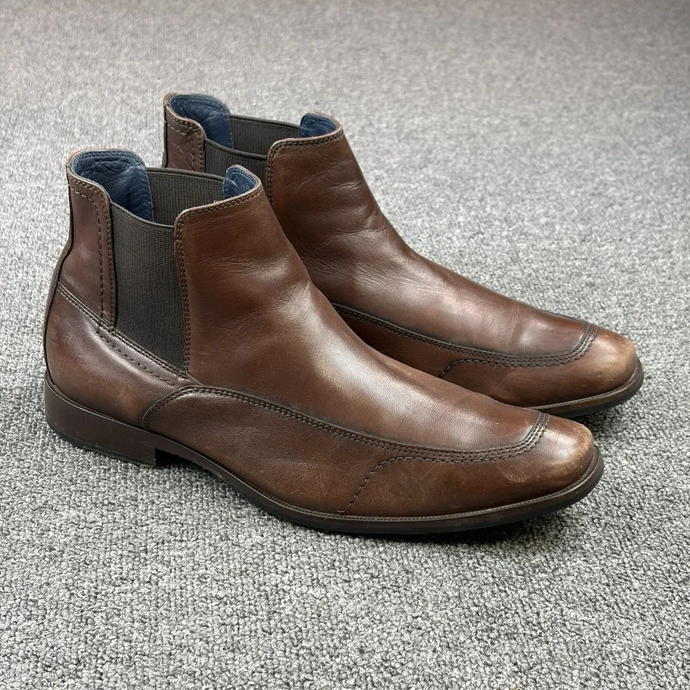 Johnston & Murphy 59-2283 Sample Chelsea Boots Men's 9M Brown Leather Brazil